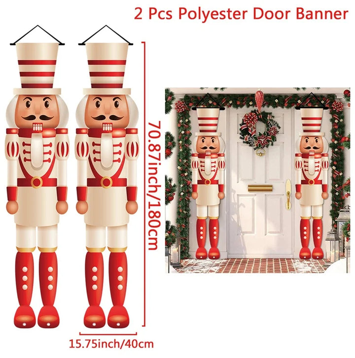 Bannière de porte de Noël | Écriture Joyeux Noël | Décoration suspendue pour la maison | Décoration de porte festive 2025/2026