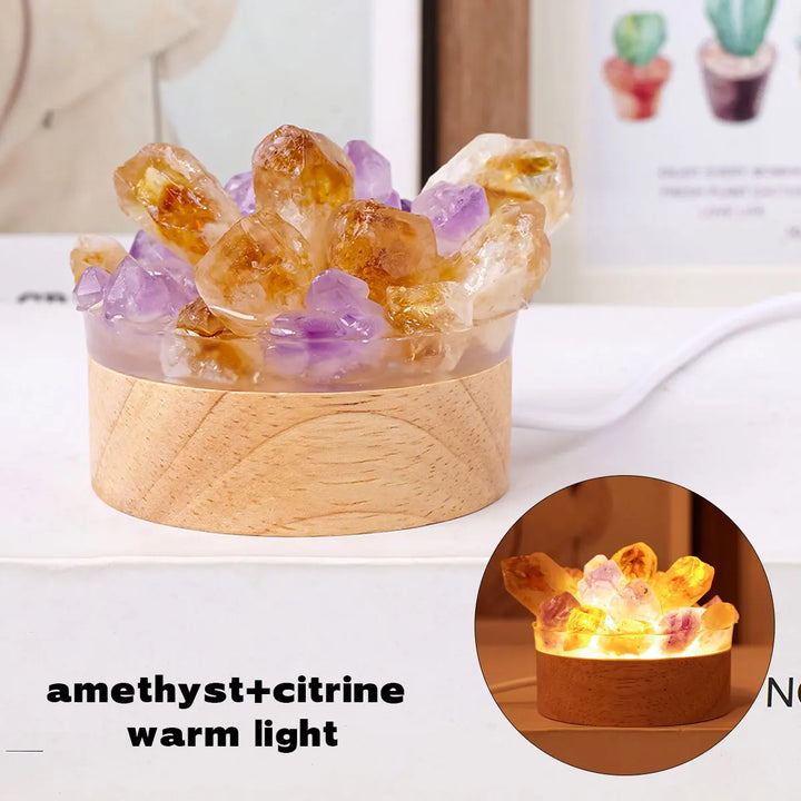 Lampe en cristal de pierre naturelle | Fait main | Décoration Feng Shui & Bien-être | 150–200 g