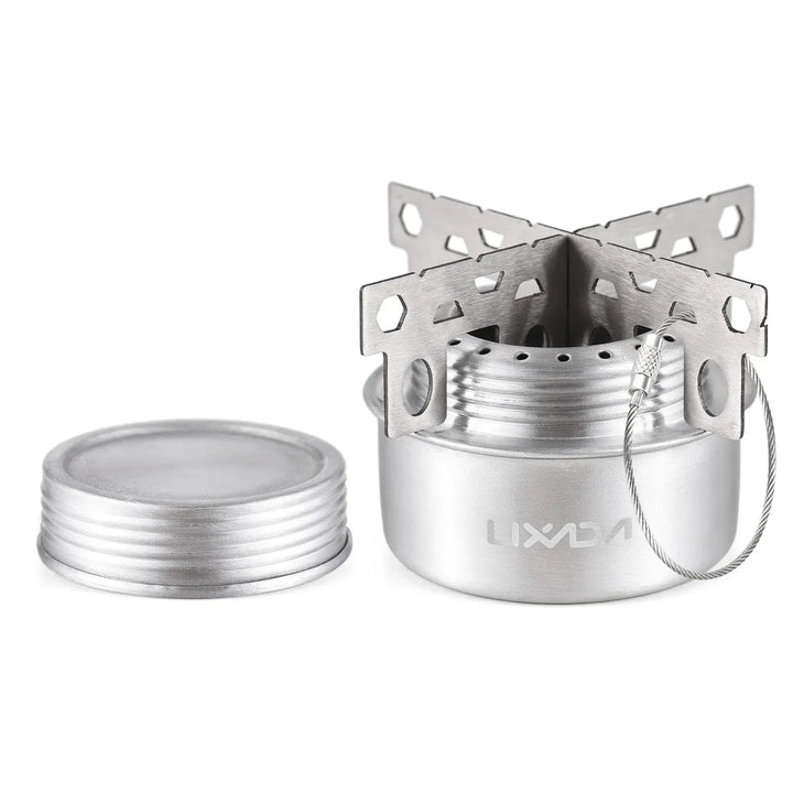 FlammigoGear Réchaud à alcool Mini | Ultra léger & Portable | Avec couvercle & support croisé | Pour camping & plein air