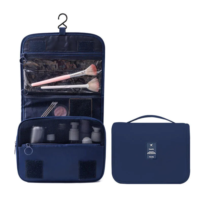 Trousse de toilette de voyage suspendue | 6 compartiments & compartiment pour articles humides | Compacte & polyvalente | Polyester déperlant