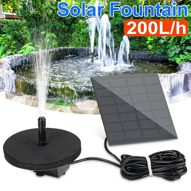 Pompe de Fontaine Solaire Aqualith 1.5W | Avec 6 Buses & Panneau Solaire | Pour Abreuvoirs, Étangs & Jardins