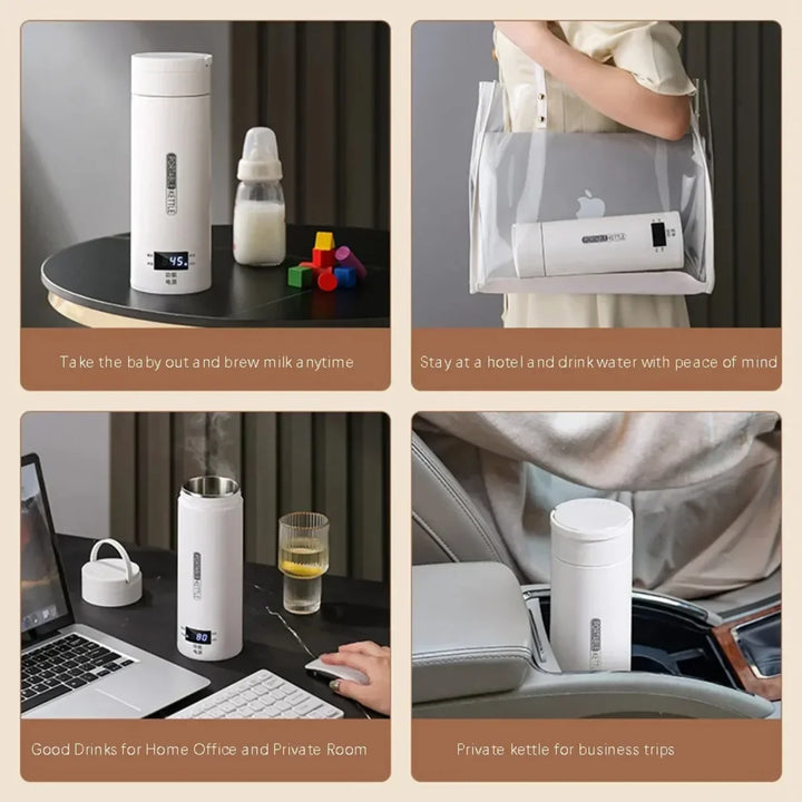 Bouilloire de voyage électrique | 500 ml | Mini théière avec LCD | Pour le thé et le café en déplacement