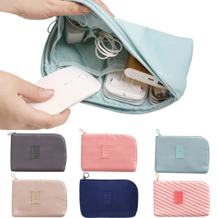 TechTasche Sac de câbles étanche | Organiseur électronique pour voyages | Compact & Robuste | Nylon 23x15cm