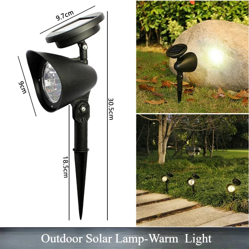 Projecteur solaire LumiFokus | Projecteur LED de jardin | Étanche IP65 | Pour arbres, chemins et éclairage paysager