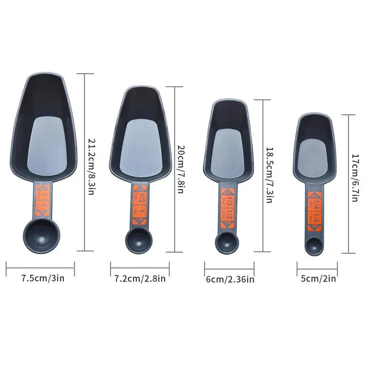 CookMate | Ensemble de 4 tasses à mesurer | 1/4 Cup à 1 Cup | Plastique avec échelle | Utensile de cuisine pour pâtisserie, cuisine & café