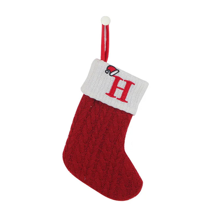 Chaussette de Noël SnowKnit | Tricotée avec un motif de flocons de neige | Décoration de Noël & idée cadeau | 25×15 cm