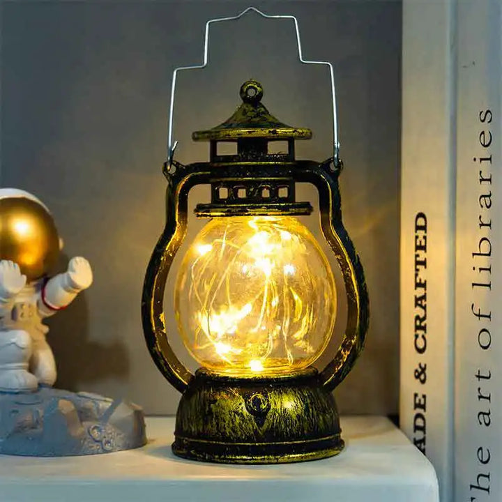 Luminara Lanterne Rétro | Support de Bougie LED | Fonctionne sur Piles & Sûr | Lumière de Table & Décorative 15×7×7 cm