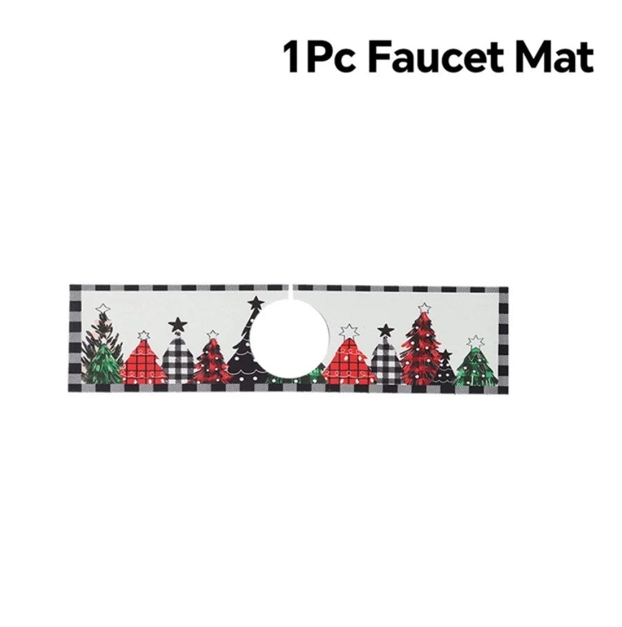 Tapis de lavage de Noël Nordivelle | Absorbant & Antidérapant | Lavable | Décoration de Noël festive pour la cuisine & la maison
