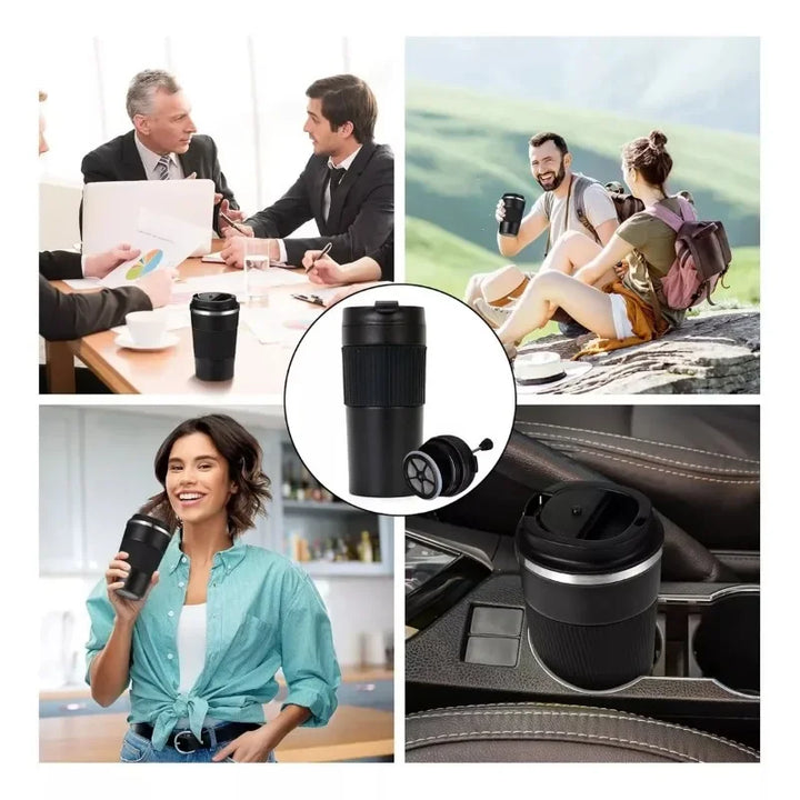 BrewMate Go | Presse Française Isolée To-Go | 420 ml | Acier Inoxydable | Double Paroi & Anti-Fuite