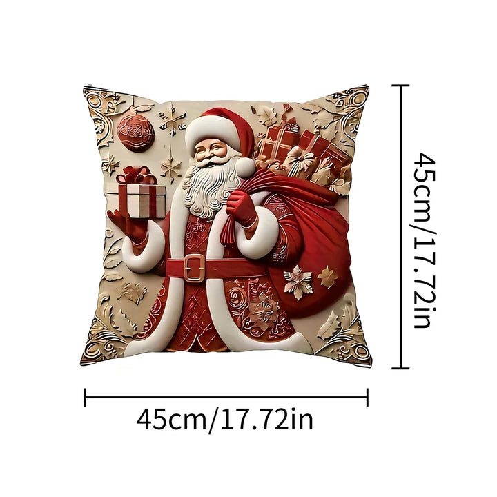Housse de coussin de Noël Lunavia | Impression 2D | Design Père Noël | 45×45 cm | Décoration de Noël festive & idée cadeau