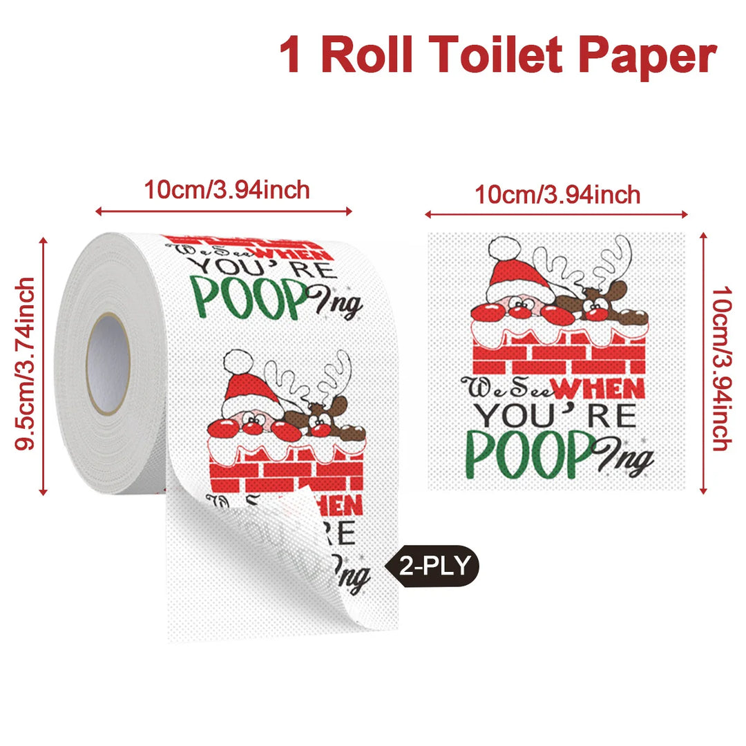 Papier toilette de Noël FestivaRoll | Papier à motif amusant | Bonne année 2026 | Décoration & fournitures de fête