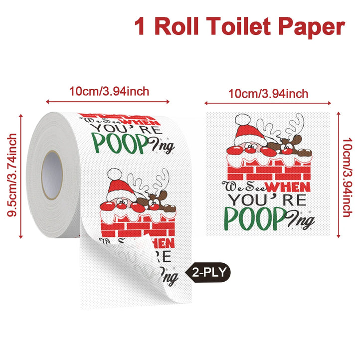 Papier toilette de Noël FestivaRoll | Papier à motif amusant | Bonne année 2026 | Décoration & fournitures de fête