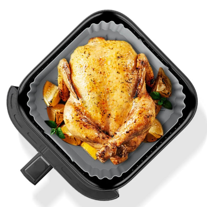 CrispEase | Insert en silicone pour friteuses à air chaud | Réutilisable & Antiadhésif | Ø 22,5 cm | Pour modèles de 5 à 8 QT