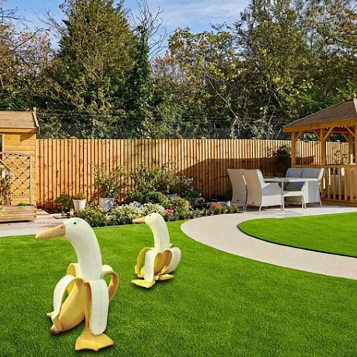 Sculpture BananaDuck "Quaki" | Décoration de jardin amusante | Résine artistique résistante aux intempéries | 17 cm