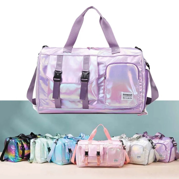 Lumivista Sac de Voyage Holographique | Sac à épaule Weekender Stylé avec Compartiment à Chaussures | Parfait pour les Escapades de Week-end & les Courts Séjours