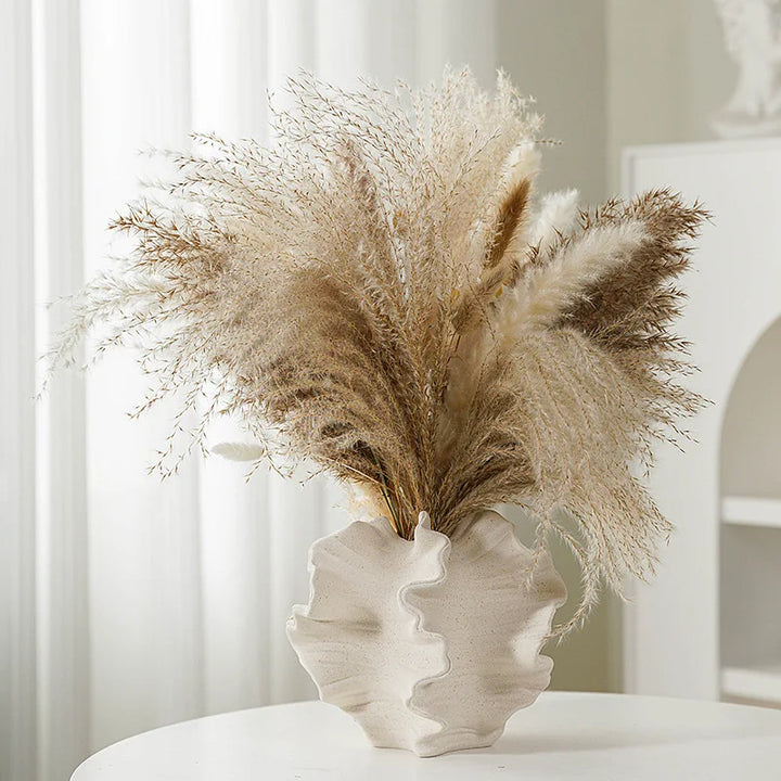 Scandiva | Vase en céramique en forme de corail | Design nordique | Beige mat
