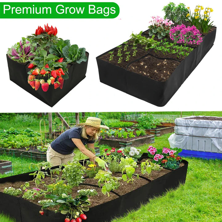 Sac de plantation FlextoGrow | Jardin surélevé en feutre avec 4/8 compartiments | Portable & respirant | Pour légumes, herbes & fleurs