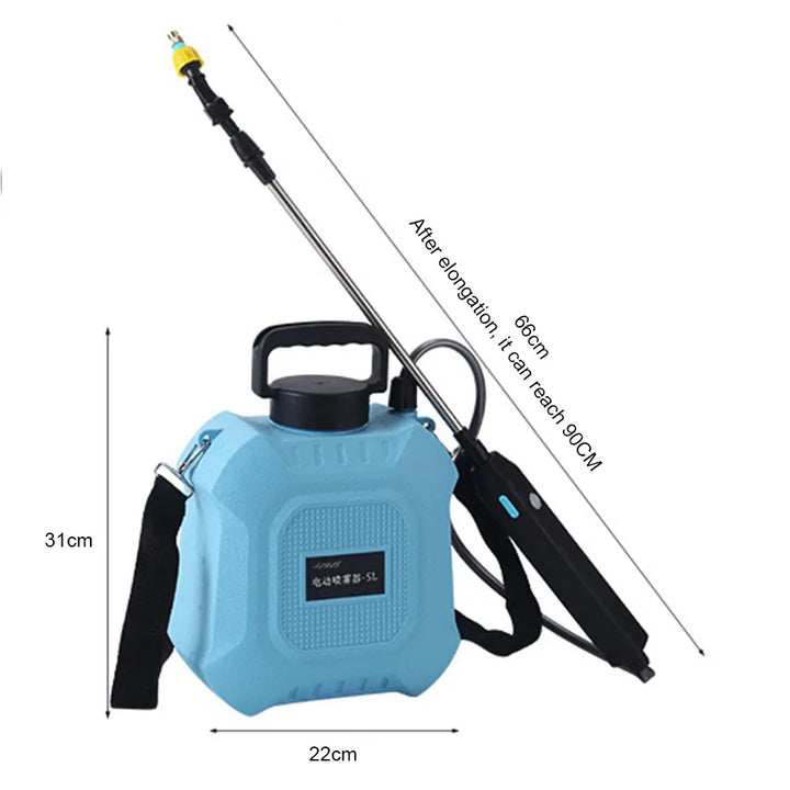 SPRAYMATE Pro Pulvérisateur à batterie | Bouteille pulvérisatrice de 5 L à épaule | Chargement USB & Buse réglable | Pour jardin, nettoyage & désherbage