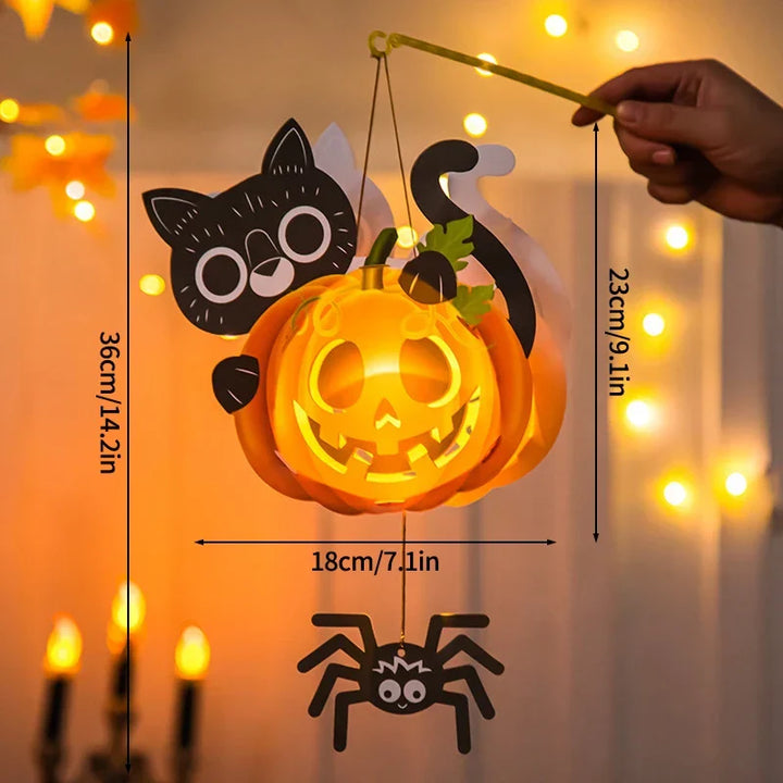 Lanterne Halloween PumpkinGlow | DIY Lanterne en Citrouille | Amusant pour les Enfants & Réutilisable | 5,6 × 12,6 cm