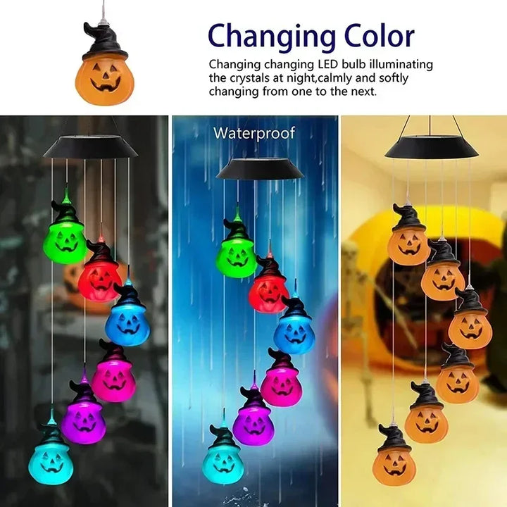 Solar-Windspiel LumiChime | LED à changement de couleur | Résistant aux intempéries & Autonome | Pour jardin, balcon & salon