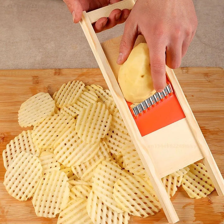Gridello Coupe-Pommes de Terre | Appareil de Découpe en Acier Inoxydable | Pour Frites, Chips & Légumes | 34 cm de Longueur