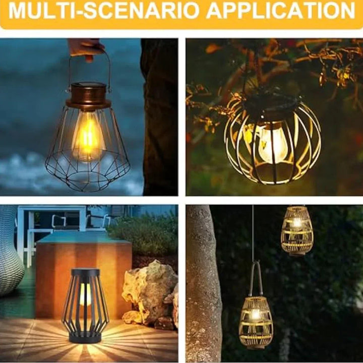 Base de lampe solaire Solesta 8 cm avec ampoule LED | Automatique On/Off | IP44 Résistant aux intempéries | Pour jardin, camping & déco DIY
