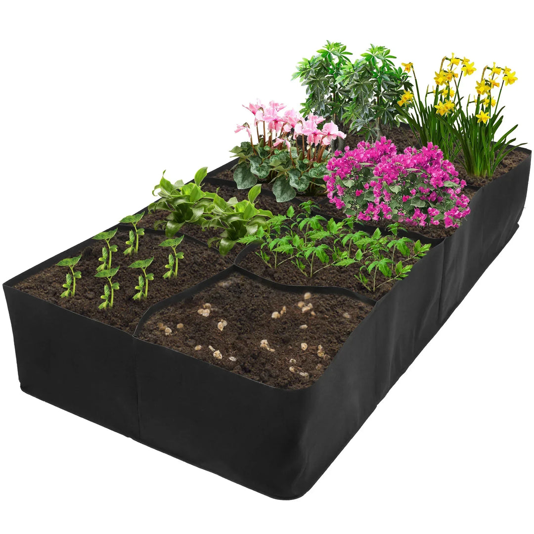 Sac de plantation FlextoGrow | Jardin surélevé en feutre avec 4/8 compartiments | Portable & respirant | Pour légumes, herbes & fleurs