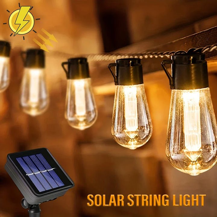 Guirlande lumineuse solaire LED SolaLuma | Étanche IP44 | Pour jardin, terrasse et camping | Éclairage automatique