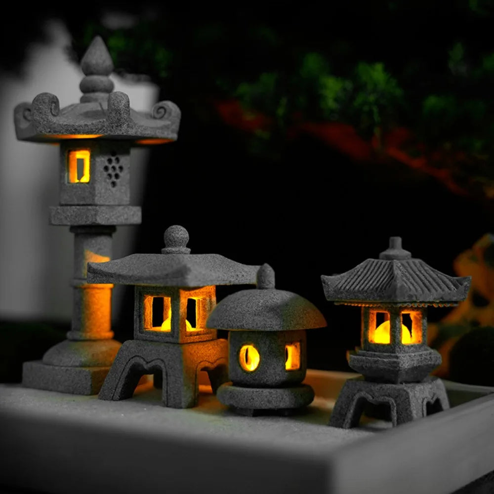 Mini-Pagode ZenStone | Décoration en grès | Pour jardin, bonsaï et oasis zen | Fait main