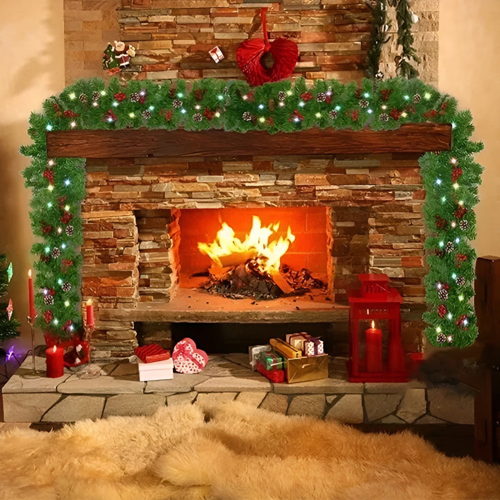 Guirlande de Noël LED Luminara | Design en rotin | Lumière blanc chaud | 270 cm | Décoration festive