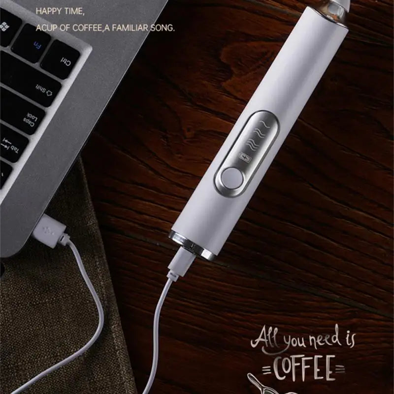 CREMIX Mousseur à lait électrique & Mixeur | 3 Vitesses | Embouts doubles en acier inoxydable | Chargement USB