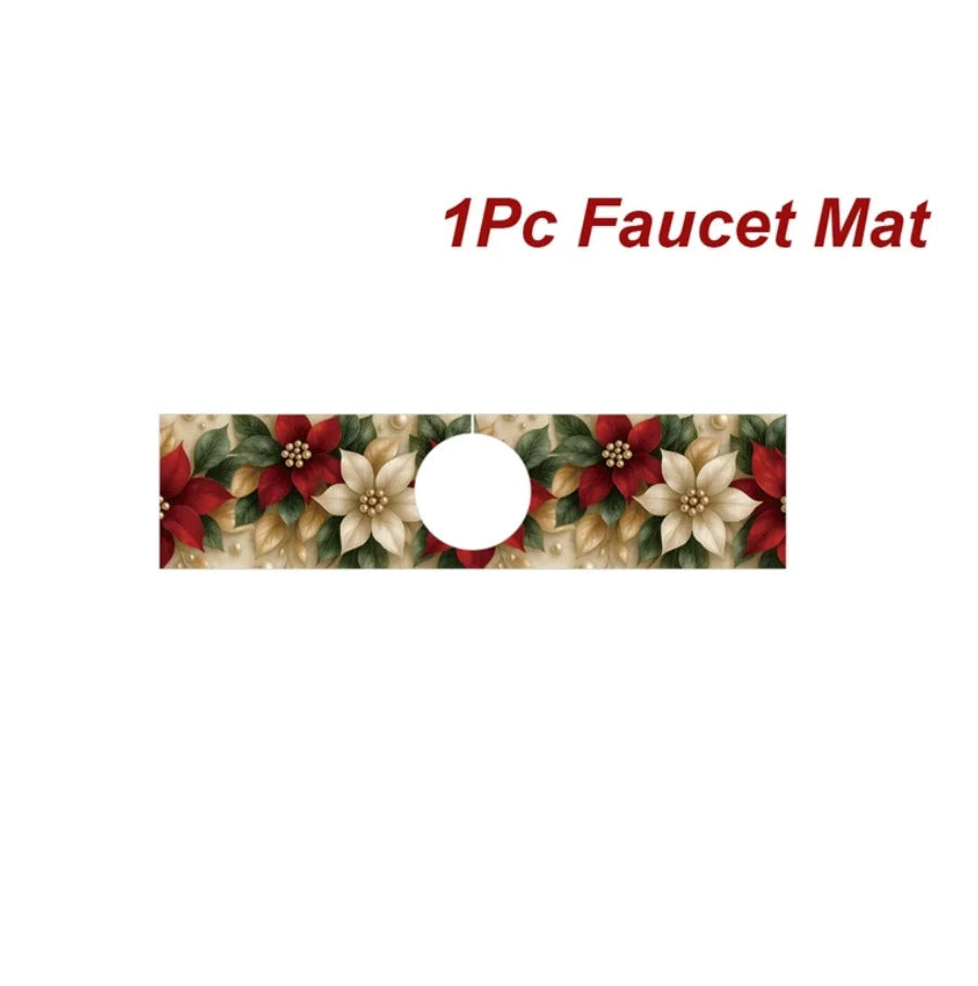 Tapis de lavage de Noël Nordivelle | Absorbant & Antidérapant | Lavable | Décoration de Noël festive pour la cuisine & la maison