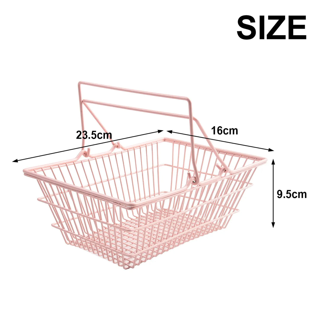 Deko-Métal Panier Roseliné CharmKorb | Panier de rangement en rose | En 3 tailles (S/M/L) | Pour cosmétiques, bureau & chambre d'enfant