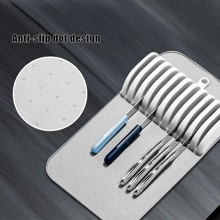 Organisateur de Couteaux BladeNest FlexLine | Sans BPA | Antidérapant et durable | Pour 5 à 11 couteaux | 39×14×4 cm