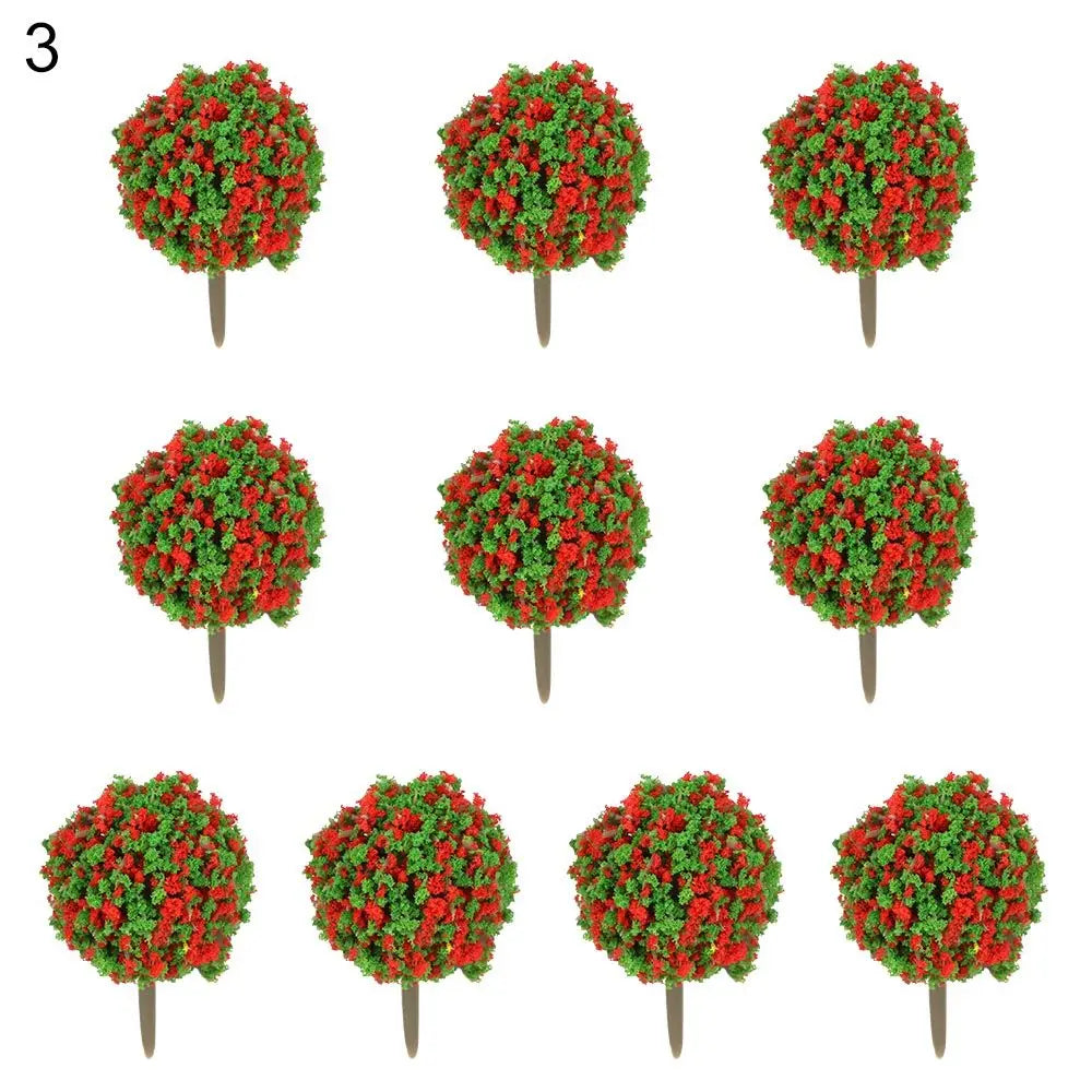 Set de Modèles d'Arbres Miniatures ScenaFlor | 10 pièces | Pour Modélisme & Aménagement Paysager | Petits Arbres Décoratifs en Plastique