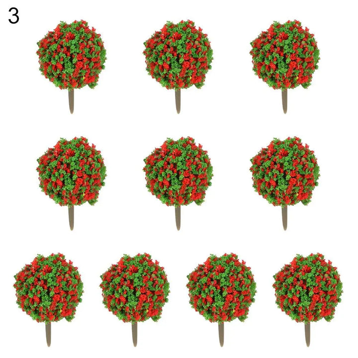 Set de Modèles d'Arbres Miniatures ScenaFlor | 10 pièces | Pour Modélisme & Aménagement Paysager | Petits Arbres Décoratifs en Plastique