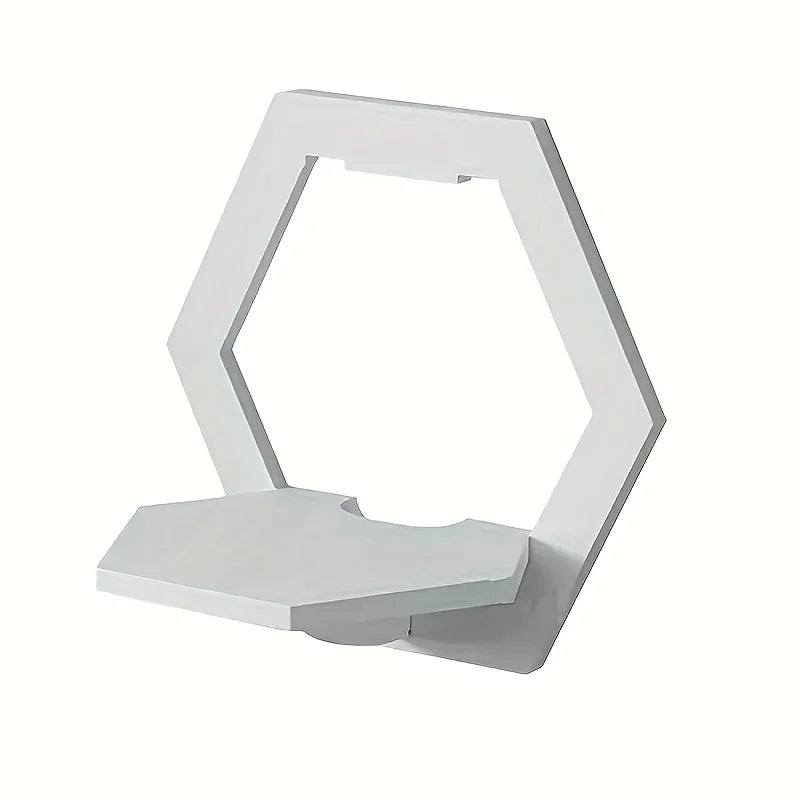 HexaWood Étagère Murale | Design Hexagonal | Bois Blanc | Sans Perçage