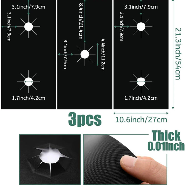 Set de Tapis de Protection pour Cuisinière Küchenglanz ThermoShield | 1 Set de 3 Couvre-Cuisinières Antiadhésifs | 54 × 27 cm | Découpable, résistant à la chaleur & réutilisable