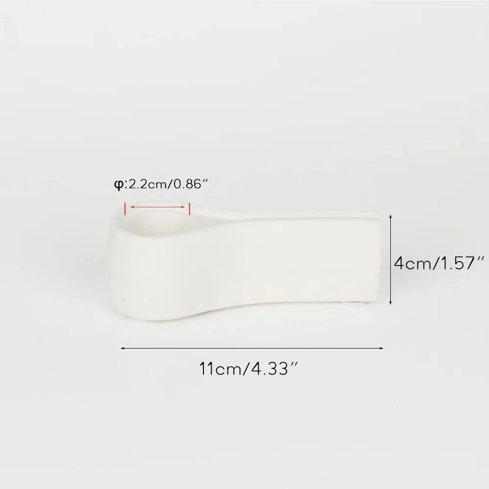 LUXORA Porte-bougie | Forme cylindrique | Argenté | Décoration moderne en céramique