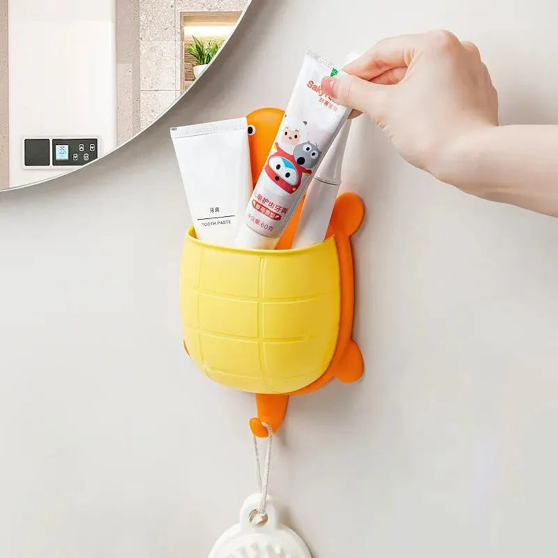 TurtleBox Support de rangement & porte-brosse à dents | Design mignon de tortue | 22×13×5,7 cm