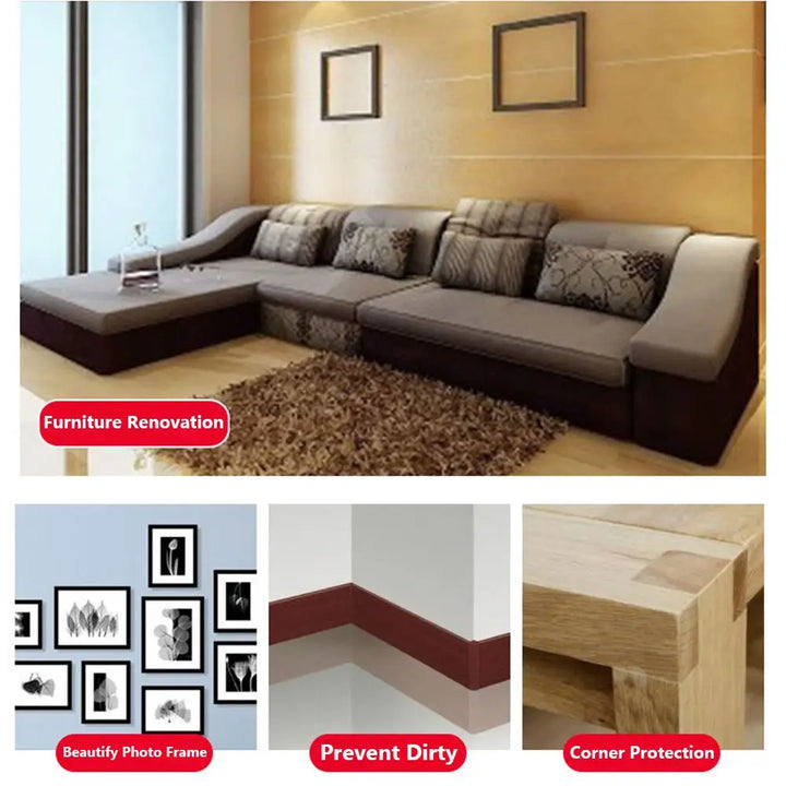 Ruban de réparation de meubles WoodFixx | Ruban décoratif en bois autocollant pour sols, meubles et plinthes