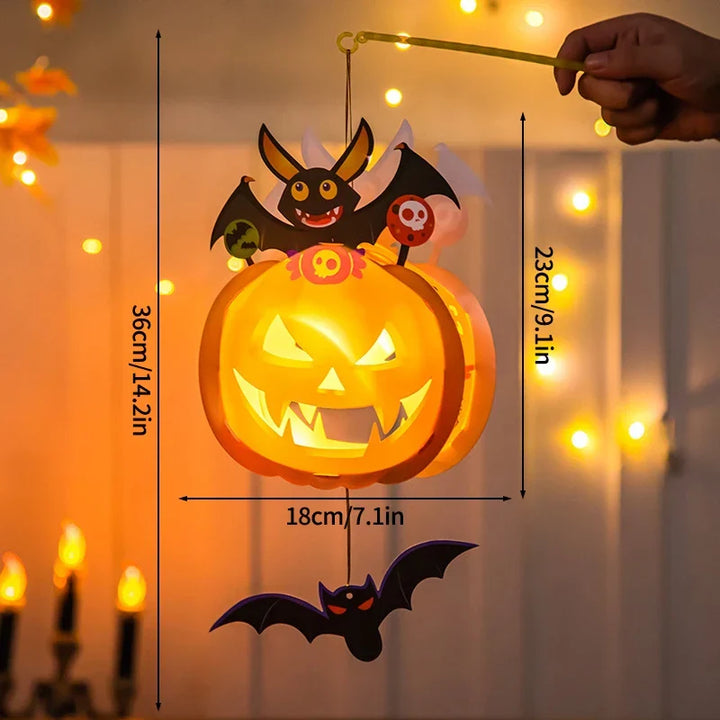 Lanterne Halloween PumpkinGlow | DIY Lanterne en Citrouille | Amusant pour les Enfants & Réutilisable | 5,6 × 12,6 cm
