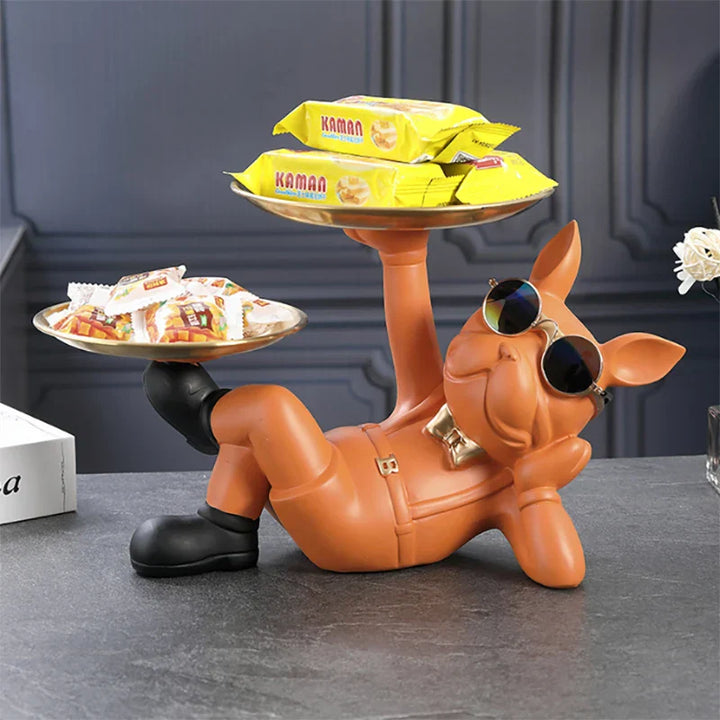 Figurine décorative Bulldog Bravetto UrbanBulldog | Sculpture de Bulldog cool en résine | 33×19,5×20 cm | Accessoire de maison & idée cadeau pour les amoureux des chiens