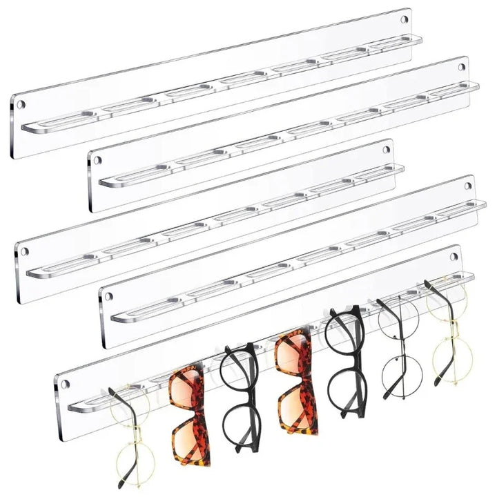 Support mural Glasario pour lunettes de soleil | En acrylique transparent | Support de lunettes gain de place pour la maison et le commerce
