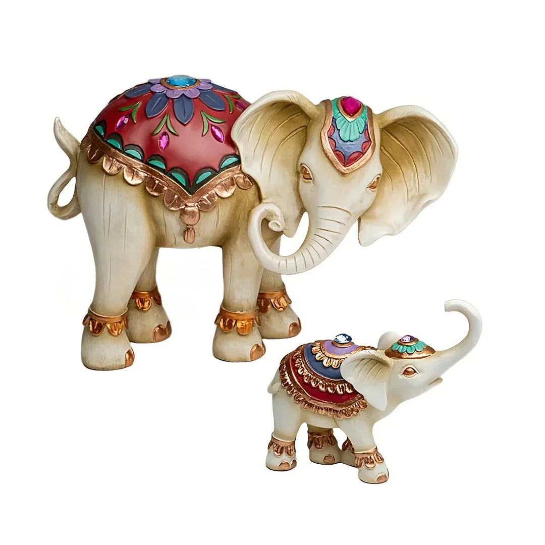 Sculpture Elevaria | Sculpture d'Éléphant | Mère & Enfant | Figurine en Résine pour Jardin & Décoration Intérieure | Symbole de l'Amour