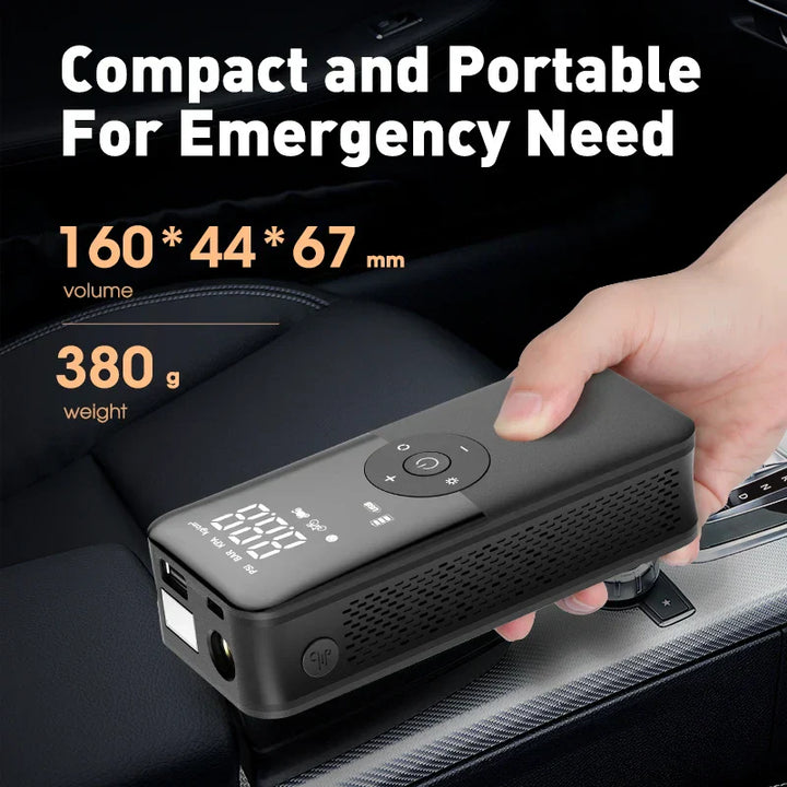Compresseur d'air AIRTORO | Rechargeable et sans fil | Pour voiture, vélo et ballons | Avec fonction de batterie externe