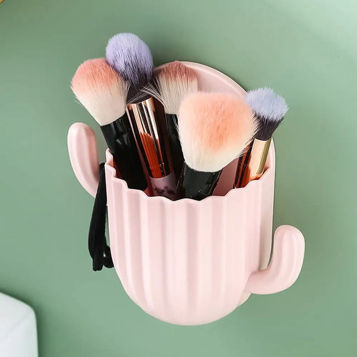 Support mural autocollant CactoHold | Organisateur de brosse à dents et de salle de bain | Sans perçage | 14,5 × 14,5 cm