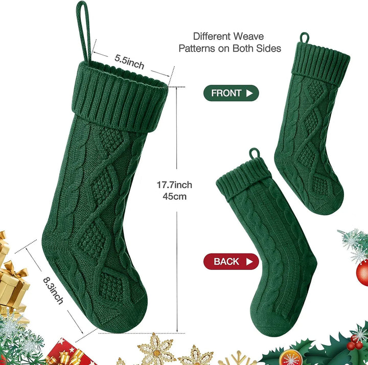 Chaussette de Noël CozyKnit Grande | Tricotée & Douce | Décoration de Noël pour Enfants & Famille | Design Classique