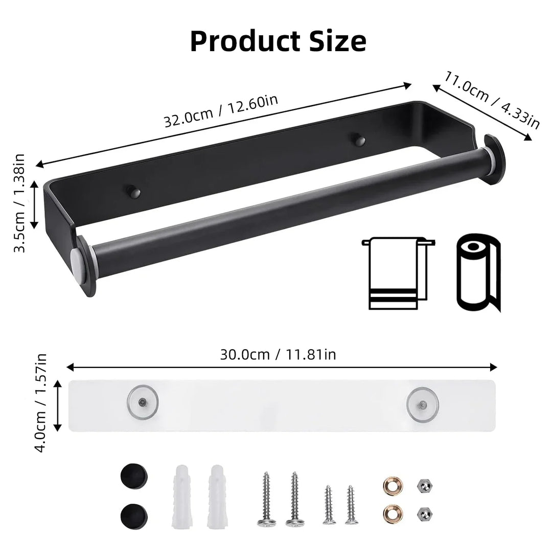 Organiva DuoRoll Support de rouleau de cuisine mural | Avec compartiment pour film | Gain de place & Pratique | Cuisine & Salle de bain