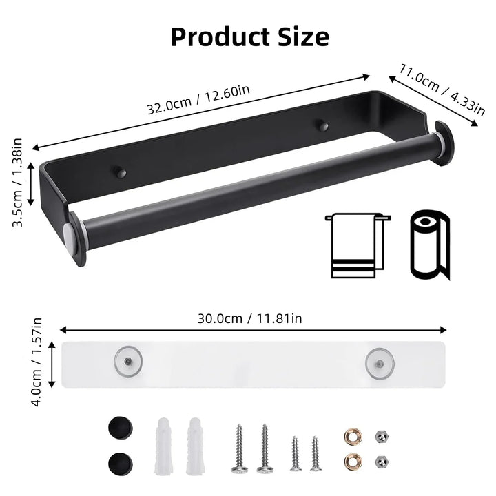 Organiva DuoRoll Support de rouleau de cuisine mural | Avec compartiment pour film | Gain de place & Pratique | Cuisine & Salle de bain